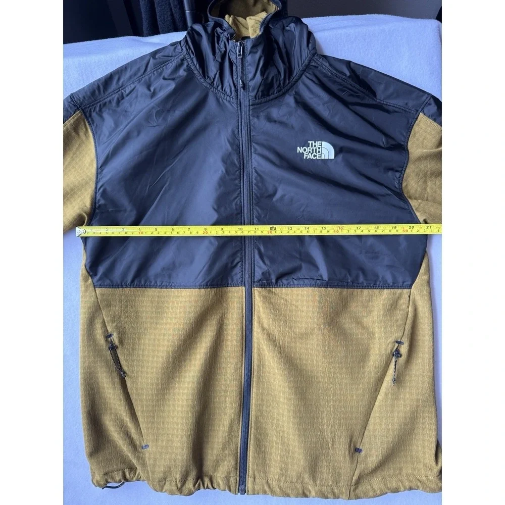 The North Face FlashDry Hooded Jacket Mens Medium Grey Yellow NF0A88XV Hybrid